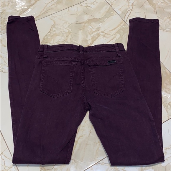 JOE'S JEANS Mid-Rise Skinny Jeans in Bordeaux Color Size 25 - Picture 4 of 4